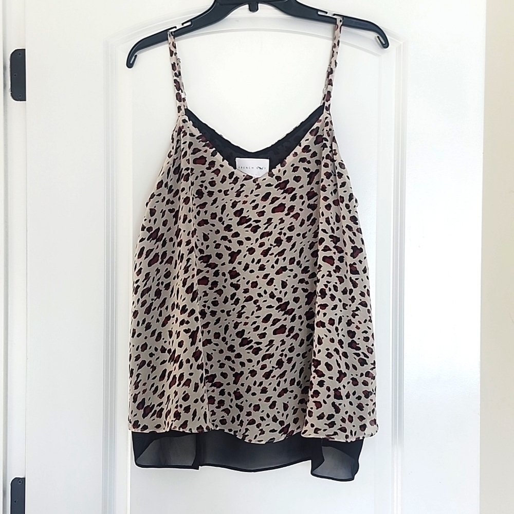 NWT FRENCH GREY FARINELLA DOUBLE LAYER CAMI ANIMAL PRINT 1X
